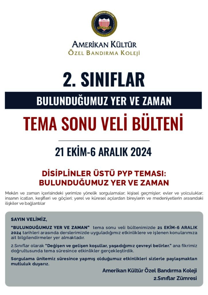 thumbnail of 2.SINIF BULUNDUĞUMUZ YER VE ZAMAN TEMA SONU VELİ BÜLTENİ