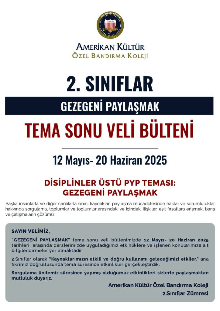 thumbnail of 2.SINIF GEZEGENİ PAYLAŞMAK VELİ BÜLTENİ