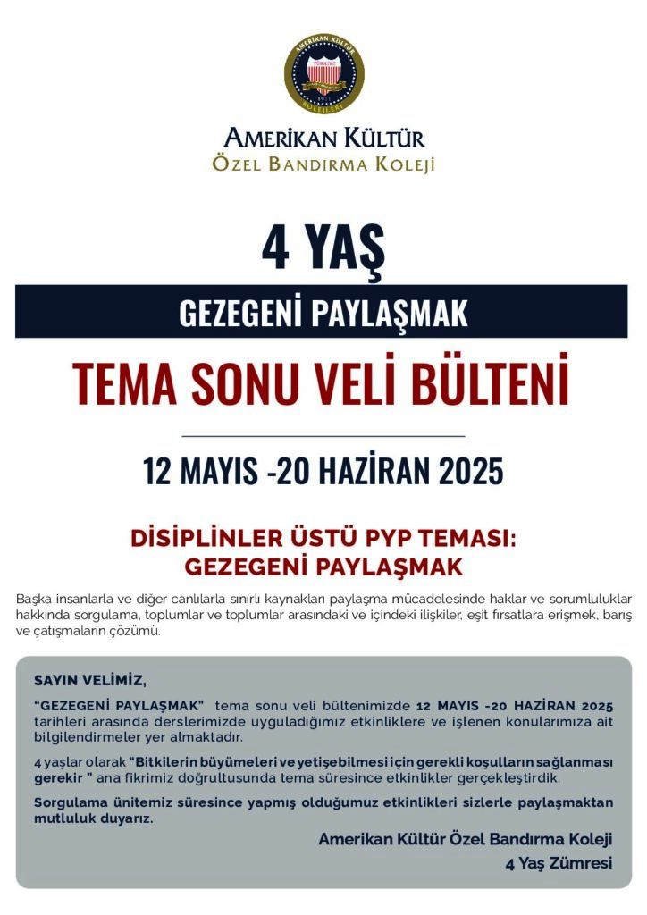 thumbnail of ANAOKULU 4 YAŞ GEZEGENİ PAYLAŞMAK TEMA SONU VELİ BÜLTENİ