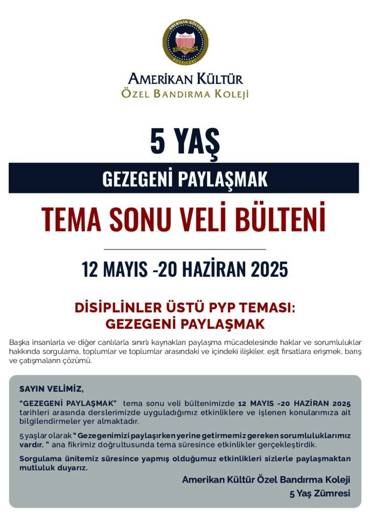 thumbnail of ANAOKULU 5 YAŞ GEZEGENİ PAYLAŞMAK TEMA SONU VELİ BÜLTENİ